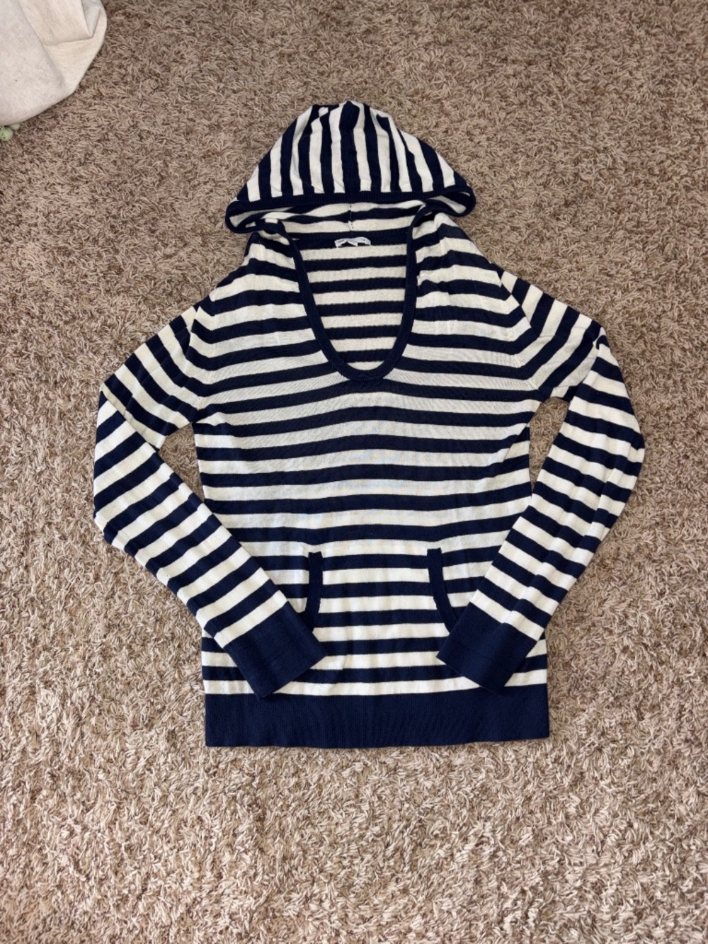 Gap Women's Striped Long Sleeve Hoodie M Boho Y2K